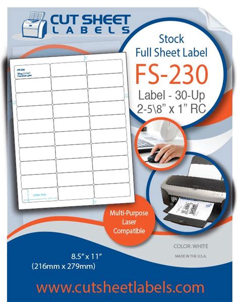 Custom Printed Individual Sheet And Roll Labels Cut Sheet Labels