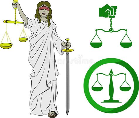 Símbolos De La Justicia Ilustración Del Vector Ilustración De