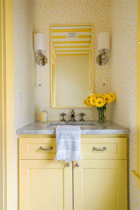 Completing your bathroom with fantastic colored bathroom vanity is a must. Custom Yellow Vanity | HGTV