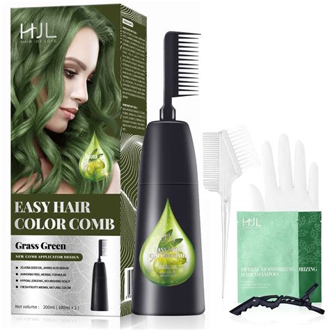 Buy Hjl Grass Green Hair Dye Permanent Hair Color Ammonia Free With Comb Applicator Easy Use