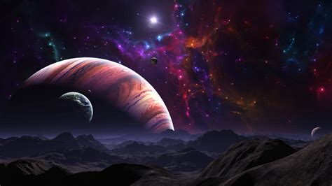 Picture Planets Surface Of Planets Space 3d Graphics 1920x1080