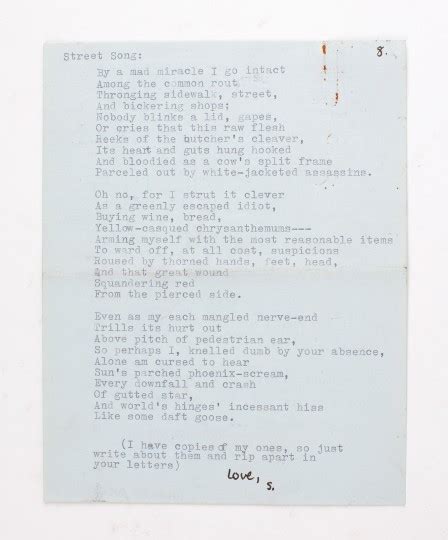 Typed Letter Signed To Ted Hughes With A Typed Poem By Plath Sylvia