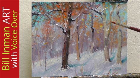 How To Paint Snow And Trees Oil Painting Sledding Hill