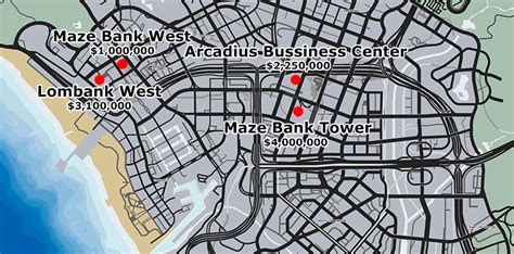 Gta 5 Bank Locations On Map