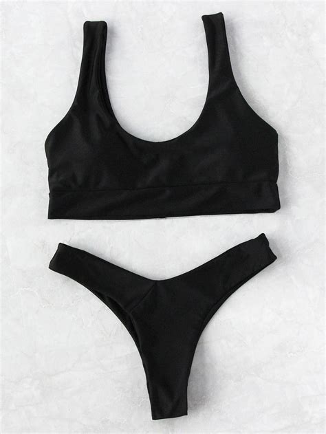 shop scoop neck beach bikini set online shein offers scoop neck beach bikini set and more to fit