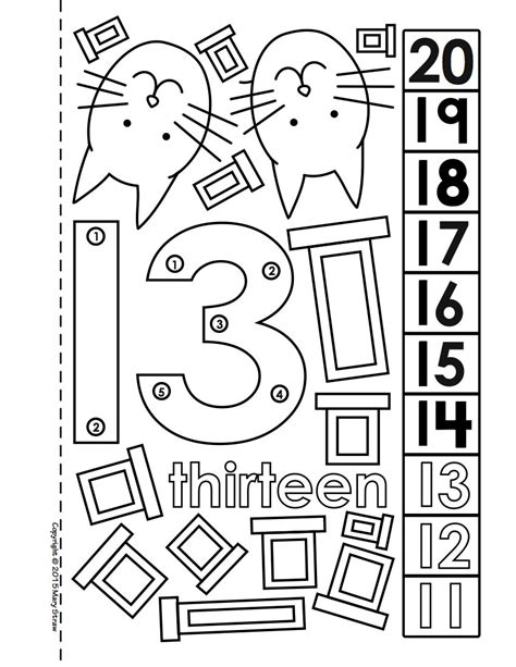 Printable Coloring Numbers 1 20