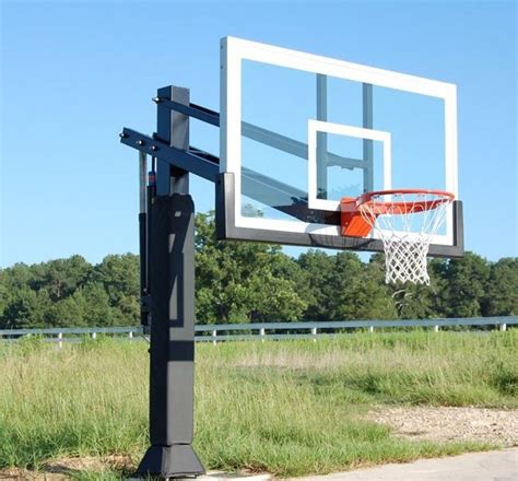 Driveway Basketball Goal Hoop With A High Performance 60 Inch Glass Backboard