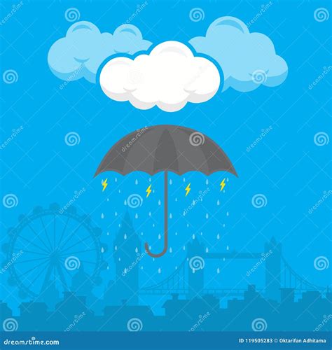 Rain In Holiday Stock Vector Illustration Of Bright 119505283