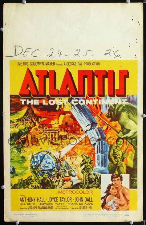 Atlantis The Lost Continent Window Card Poster 61 George Pal Underwater Sci Fi Cool Art