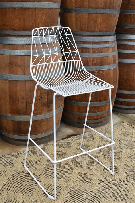 Chintaly murray counter height pub table. White Wire Bar Stool - Elderberry Event Hire