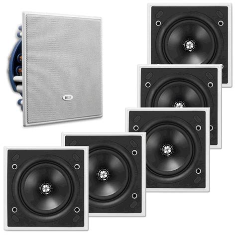 Kef ci160qr seven inceiling speakers, definitive technology iwsub inwall subwoofer, subamp 600 subwoofer amplifier, denon av receiver. KEF Ci130QS UNI-Q speakers SQUARE In Wall or Ceiling