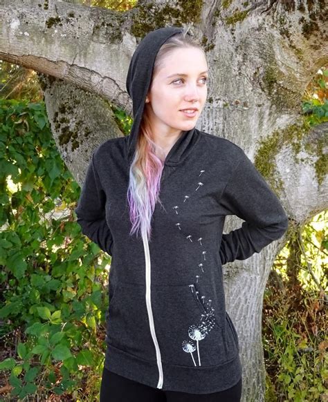 Want A Cute Zip Up Hoodie This Women S Dandelion Sweatshirt Is Cozy And Soft Lightweight To