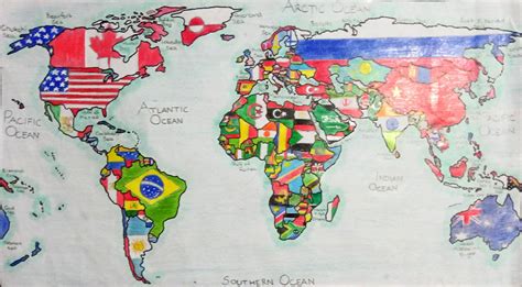 Hand Drawn Map With Color Pencils Rvexillmaps