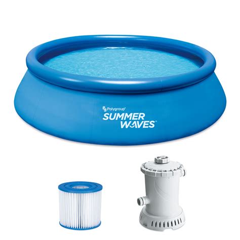 Summer Waves Quick Set 12ft X 36in Inflatable Ring Above Ground Pool Set W Pump 845662004078 Ebay