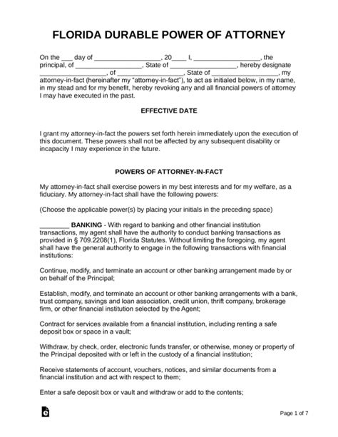 Printable General Durable Power Of Attorney Form Printable Forms Free