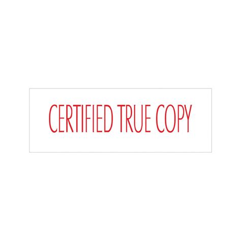 Certified True Copy Stock Stamp 491181 38x14mm Rubber