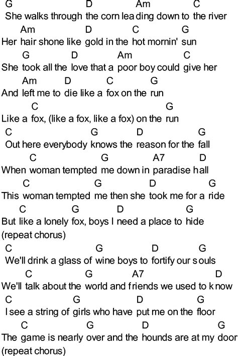 Fox on the run / bluegrass festival in the sky. Bluegrass songs with chords - Fox On The Run