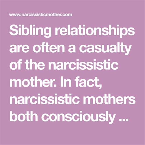 Sibling Relationships Are Often A Casualty Of The Narcissistic Mother