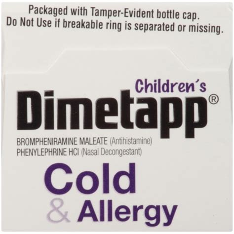 Dimetapp Childrens Grape Flavor Cold And Allergy Antihistamine