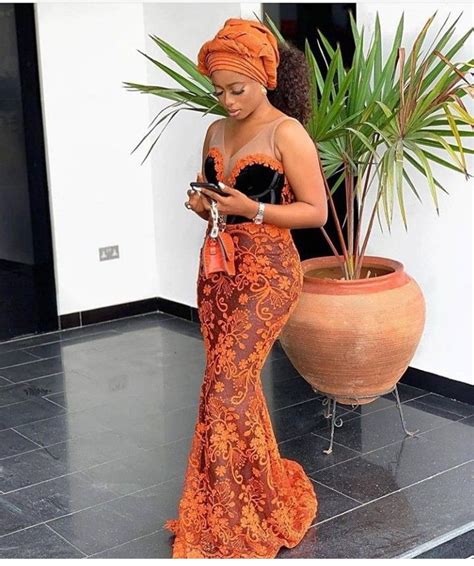 Aso Ebi Attire Nigerian Lace Styles Dress African Party Dresses Lace Dress Styles