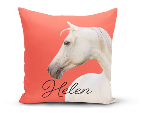 Horse Pillow Personalized Throw Pillow Personalized Horse Etsy