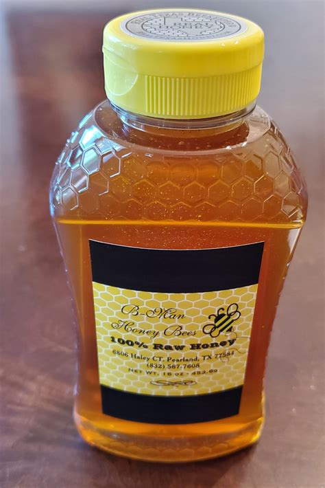 Raw Honey 16oz B Man Honey Bees