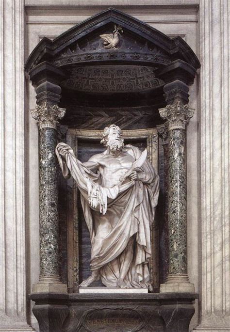 Statue Of St Bartholomew Holding His Flayed Skin By Pierre Le Gros The