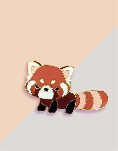 Red Panda Enamel Pin Home