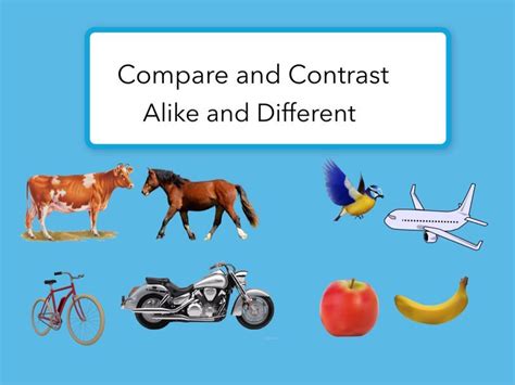 Compare And Contrast Alike And Different Free Activities Online For