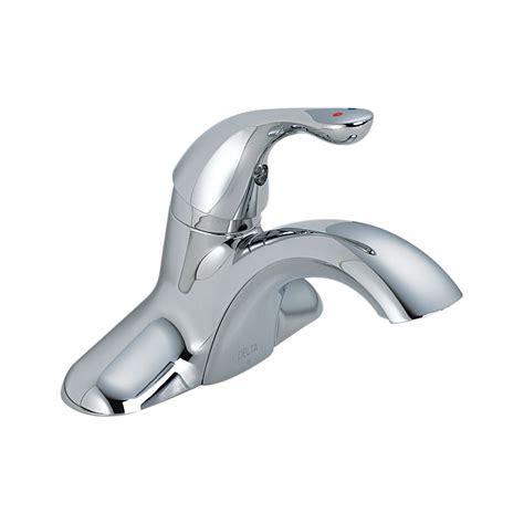 The water pipes on faucet come out of. 501LF-HGMHDF Delta Single Handle Centerset Lavatory Faucet ...