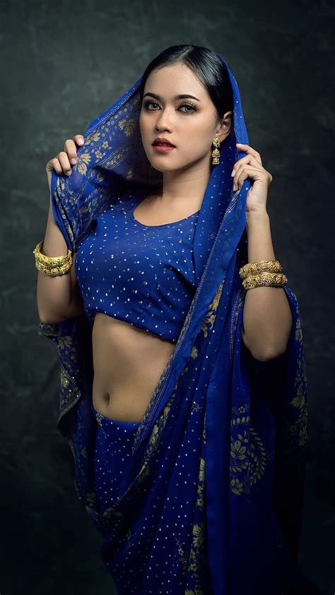 indian beauty bonito blue dress bollywood girl india portrait saree hd phone wallpaper