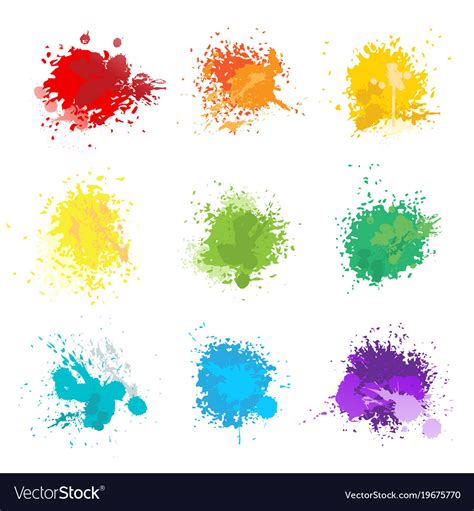 Paint Splat Colors Royalty Free Vector Image Vectorstock