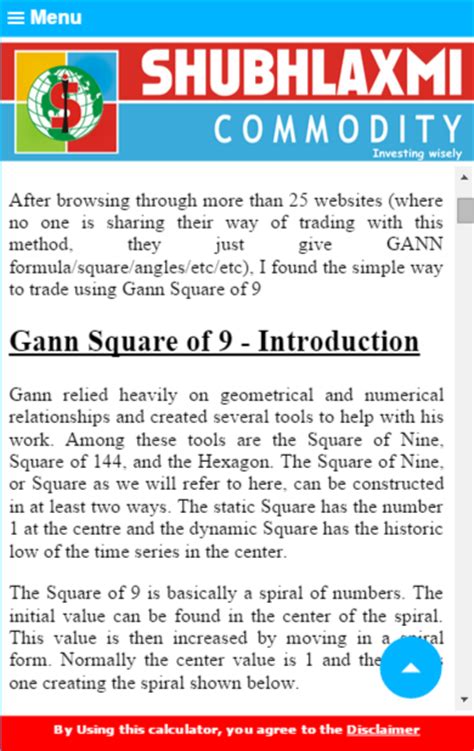 Identification of entry points on a timescale. Gann Square Of 9 Calculator - Android Apps on Google Play