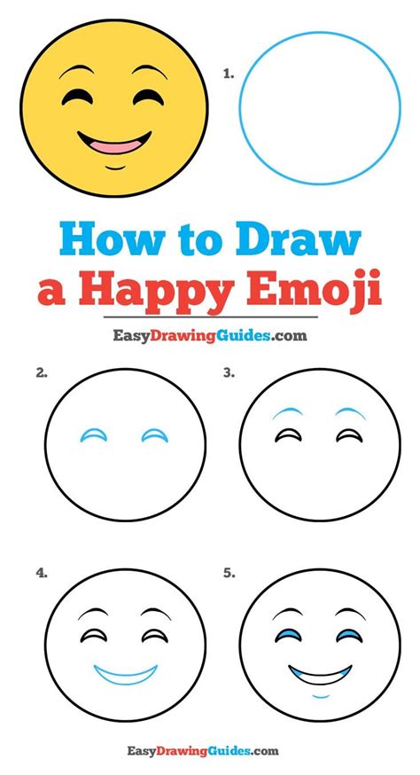 How To Draw Emojis Happy Emoji Really Easy Drawing Tutorial Easy