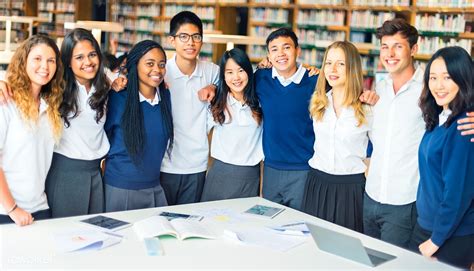 Download Premium Image Of Diverse Students Wearing Uniforms In School