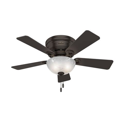 Small rooms (up to 8 x 10). Hunter Ceiling Fan W Light Kit Marble Glass 42 Inch Low ...