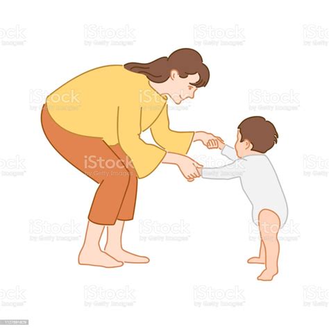 Ilustración De Mamá Enseñando A Su Pequeño Hijo A Manos De Explotación