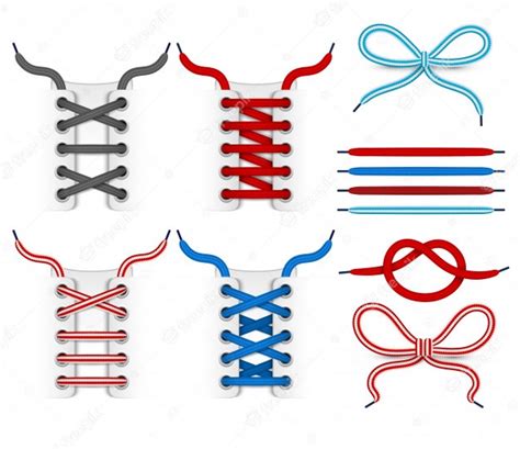 Premium Vector Shoelace Tying Vector Icons Color Shoelace For Footwear Colored Lace Shoe