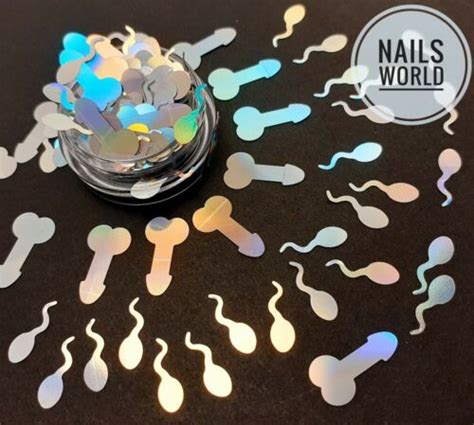 Silver Sperm Penis Dicks Nail Art Glitter Holographic 3d Sequins Decoration Diy Ebay