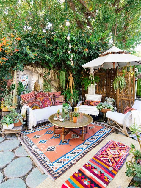 Colorful Paint For Patio Fun Outdoor Space Ideas Boho Patio
