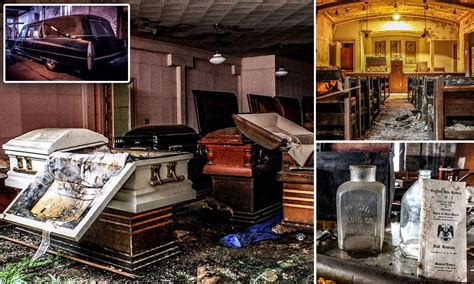 Eerie images abandoned funeral home where coffins are still lying open