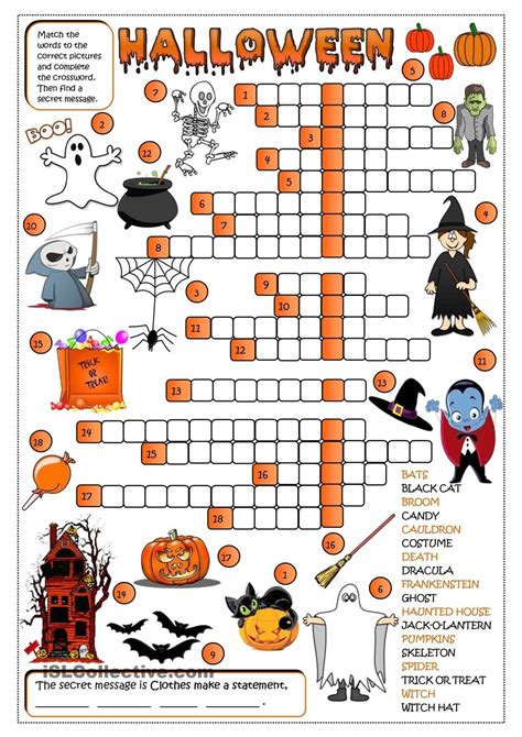 Halloween Crossword Puzzle Printable Printable Crossword Puzzles