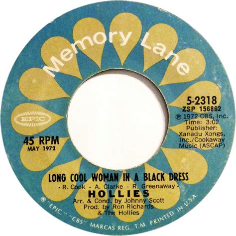Hollies Long Cool Woman In A Black Dress Long Dark Road Releases Discogs
