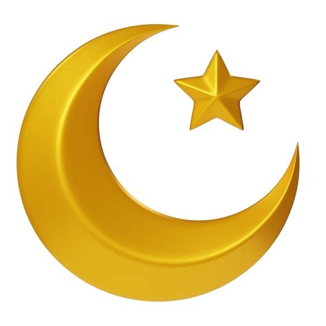 3d Ilustración De La Media Luna Y La Estrella Ramadhan Icono Para El