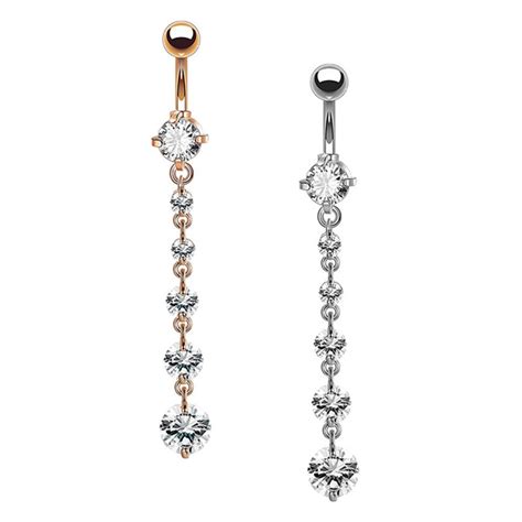 1pc Sexy Dangle Belly Bars Belly Button Rings Belly Piercing Cz Crystal