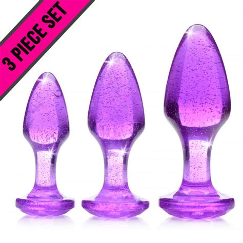 Booty Sparks Glitter Gem Anal Plug Piece Set Purple Janet S Closet