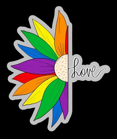 Pride Flower Clear Vinilo Pegatina Etsy