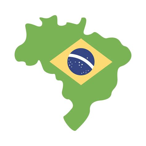 Brazil Flag In Map Flat Style Icon 2475868 Vector Art At Vecteezy