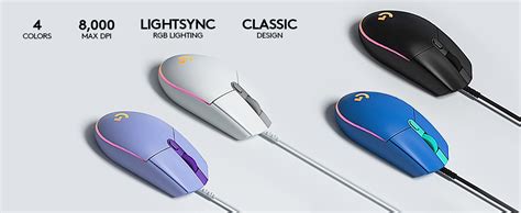 Logitech G203 Lightsync Rgb Lighting 800 Dpi 6 Programmable Buttons