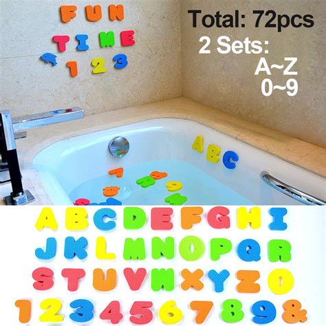 72 Pcs Set Foam Bath Alphabet Letters And Numbers Bath Toy Organizer